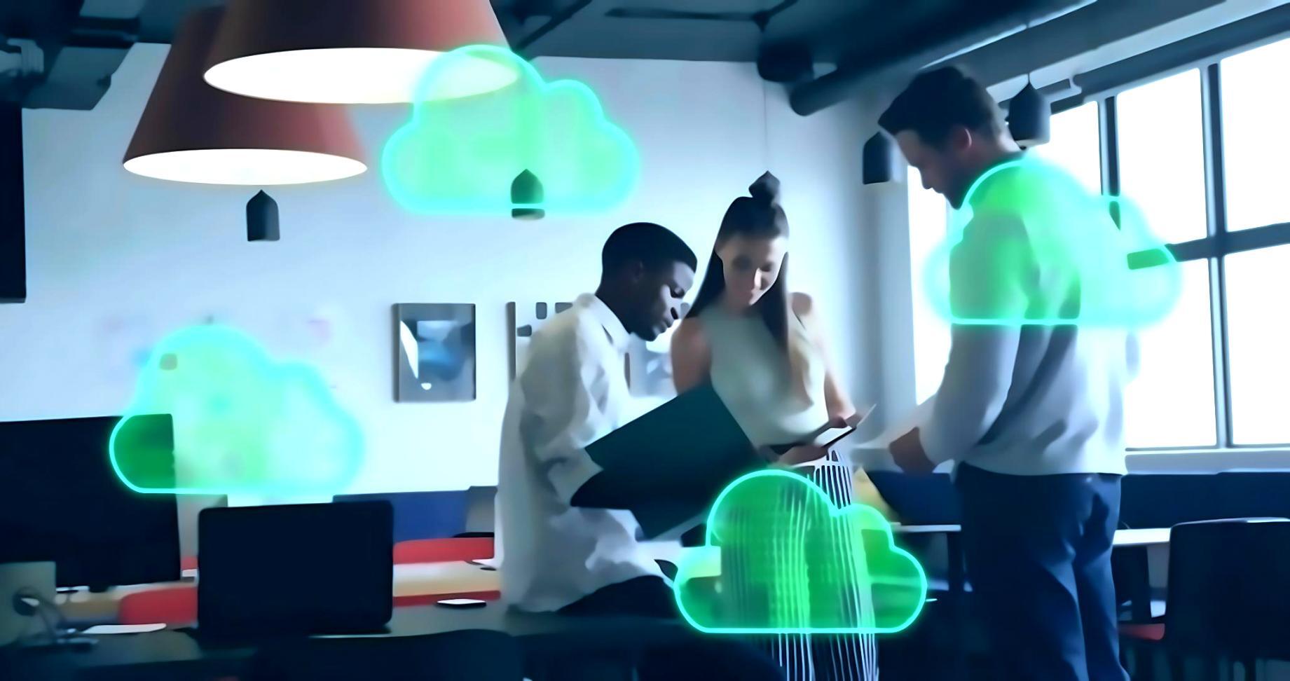 Blockchain technology visualization showing network nodes and distributed systems